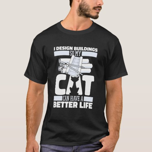 T-shirt Architect Cat Buildings Civil   House Architecture (Devant)