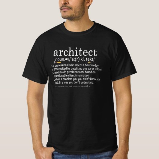 T-shirt Architect Definition Funny Architecture Lover (Devant)