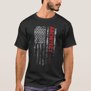 T-shirt Architect USA Drapeau Profession Vintage Architect