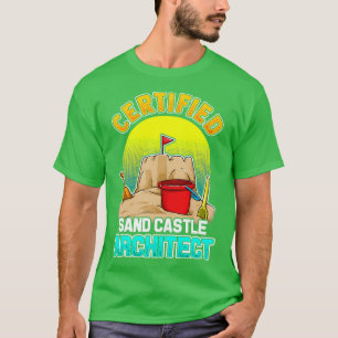 T-shirt Architecte de Château de Sable Certifié Été Plage
