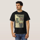 T-shirt Architecture Ancienne, Colonne avec Moulure de Cor (Devant entier)