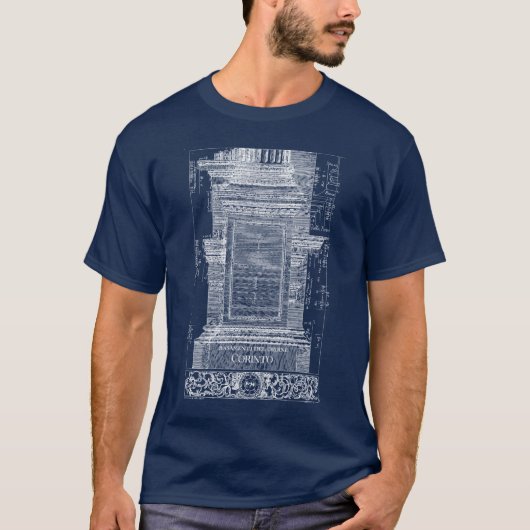 T-shirt Architecture classique, Colonne corinthienne 1725 (Devant)