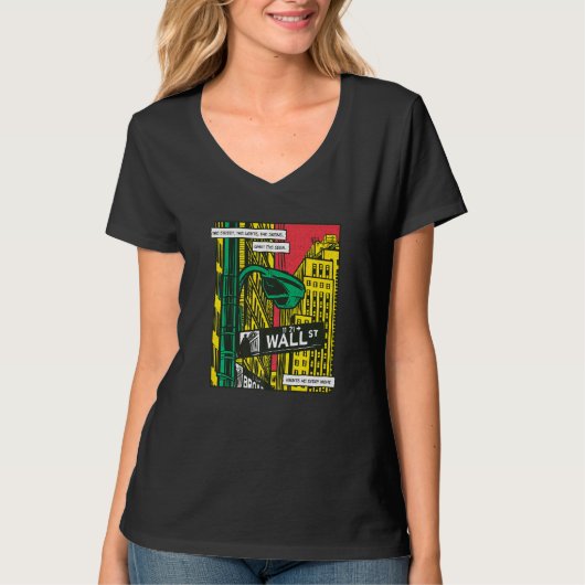 T-shirt Architecture des bâtiments de Wall Street (Devant)