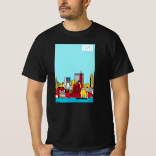 T-shirt Architecture Urbaine de la Métropole Skyline Voyag