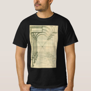 T-shirt Architecture vintage, Perspective Colonnes Arches