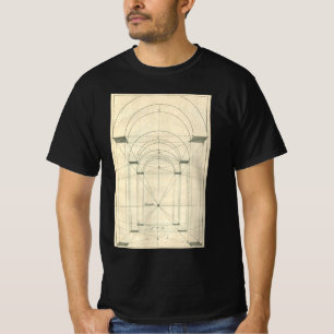 T-shirt Architecture vintage, perspective d'arche de la Re