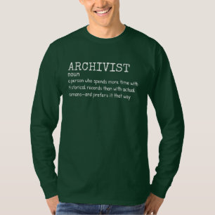T-shirt Archiviste drôle - Définition Chemise à manches lo