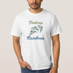 T-shirt Arcs-en-ciel de pêche pêchant le truite
