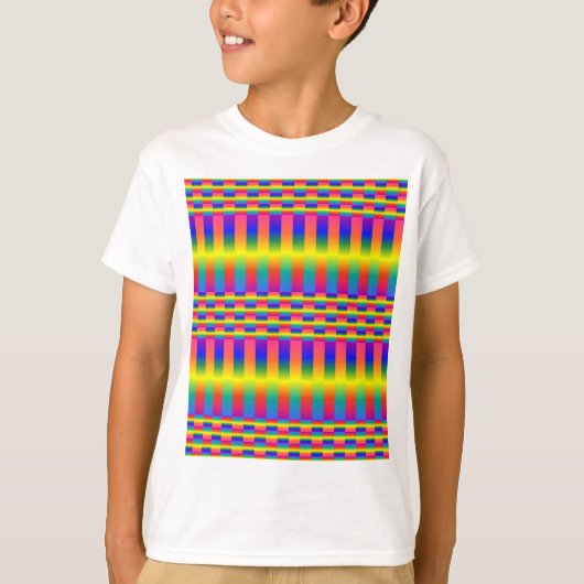 T-shirt Arcs-en-ciel foncés et clairs (Checkers et Stripes (Devant)