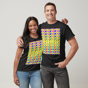 T-shirt Arcs-en-ciel foncés et légers (À damiers diamant)