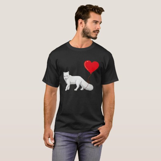 T-shirt Arctic Foxes With Heart Balloon Valentines Day Lov (Devant entier)