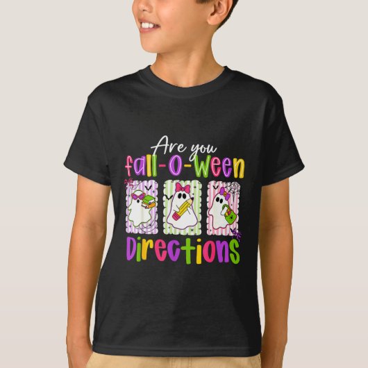 T-shirt Are You Fall-o-ween Directions Soky Cute Ghost Tea (Devant)