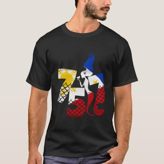 T-shirt Area Code 757 Filipino American With Mermaid Phili (Devant)