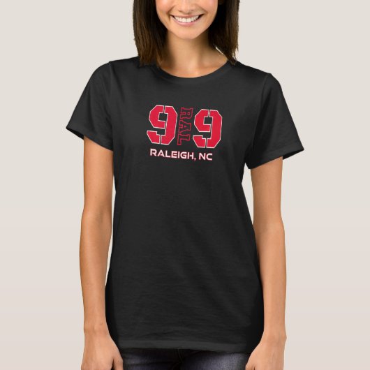 T-shirt Area Code 919 Raleigh North Carolina  NC GPS Coord (Devant)