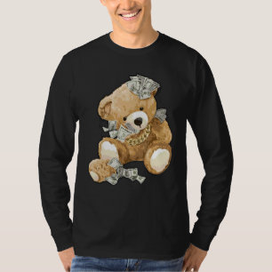 T-shirt Argent Argent Roll Cash Bankroll 100 piles Racks