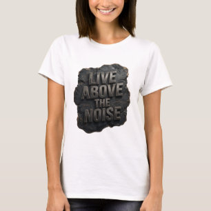 T-shirt Argent Cool LIVE AU-DESSUS DU BRUIT Art à porter