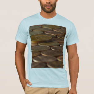 T-shirt Argent de pièces de monnaie de penny de penny