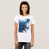 T-shirt Argent Dynamique Impression DIAMANTS BLEUS (Devant entier)