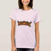 T-shirt Argent encadré Happy Halloween Ruby Eyed Citrouill (Devant)