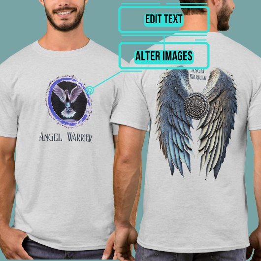 T-shirt Argent Guerrier Angel ailes