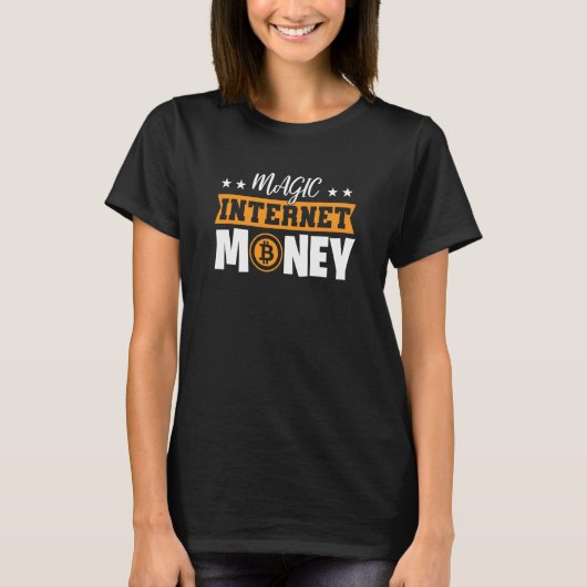 T-shirt Argent Internet Magique Bitcoin (Devant)