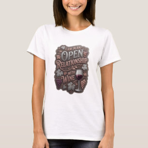 T-shirt Argent JE SUIS EN RELATION OUVERTE AVEC LE VIN v2