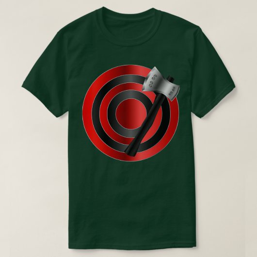T-shirt Argent Jetant Hatchet rouge sur Black Throwing Tar (Design devant)