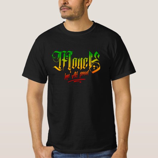 T-shirt Argent Mi Ah Pree ! Rasta Colours Reggae (Devant)