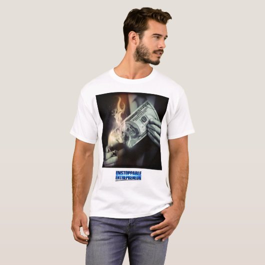 T-shirt argent pour brûler la chemise (Devant entier)