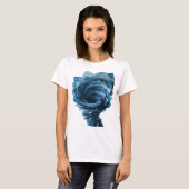 T-shirt Argent propre BLUE TORNADO Design Moderne (Devant entier)