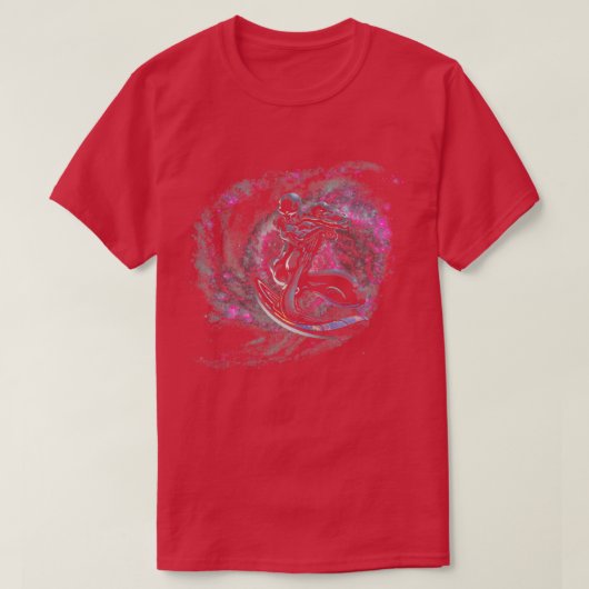 T-shirt Argent surfer dans l'espace (Design devant)