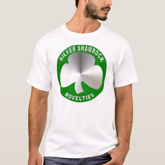 T-shirt argenté de nouveautés de shamrock (Devant)