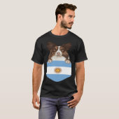 T-shirt Argentina Flag Collie Dog In Pocket (Devant entier)