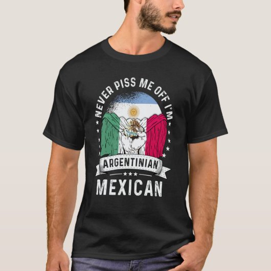 T-shirt Argentina Flag Mexico Grown  Humor Citizen Pride (Devant)