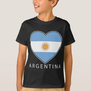 T-shirt Argentina Heart drapeau Soccer