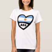 T-shirt Argentine Code Pays Drapeau Coeur ARG (Devant)