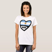 T-shirt Argentine Code Pays Drapeau Coeur ARG (Devant entier)