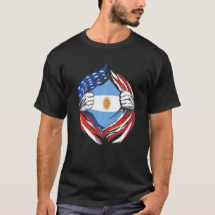 T-shirt Argentine Drapeau américain Fière de mon Heri arge