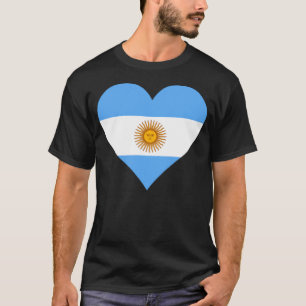 T-shirt Argentine Drapeau Coeur Argentine Aimer Argentine