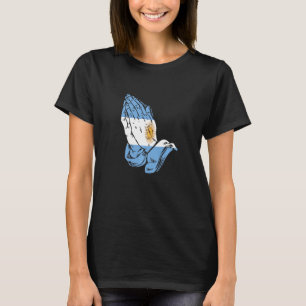 T-shirt Argentine Drapeau Des Mains De Prière Camisa De Ar