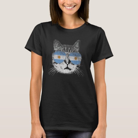 T-shirt Argentine Drapeau Pays Racines Cat Pride Famille (Devant)