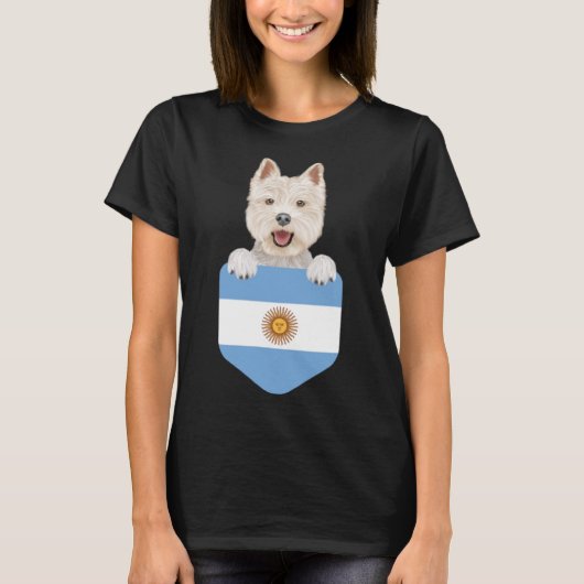T-shirt Argentine Drapeau West Highland White Terrier Dog  (Devant)