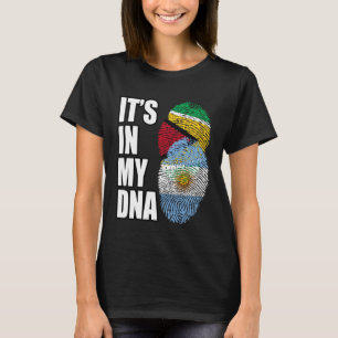 T-shirt Argentine Et Guyanais Mélangent L'ADN Drapeau Patr