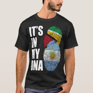 T-shirt Argentine Et Guyanais Mélangent L'ADN Drapeau Patr