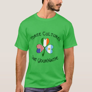 T-shirt Argentine Irish American Flag Shamrock Personalize
