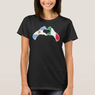 T-shirt Argentine Italie Drapeau - Coeur argentin italien