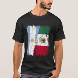 T-shirt Argentine Mexique Demi Drapeau Argentin Mexicain H
