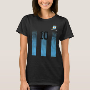 T-shirt Argentine Numéro 10 Drapeau Argentine Hommes Femme