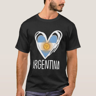 T-shirt Argentine patriotique Il porte le drapeau argentin