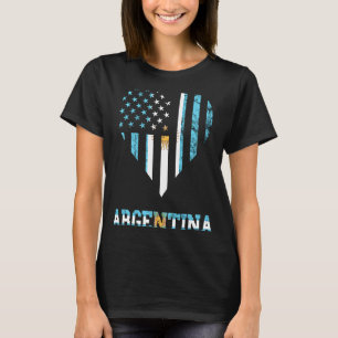 T-shirt Argentine Vintage Amérique Drapeau Coeur argentin